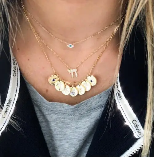 Колье с монетницей lucky symbol золотистого Цвета Морская звезда Кокосовая пальма