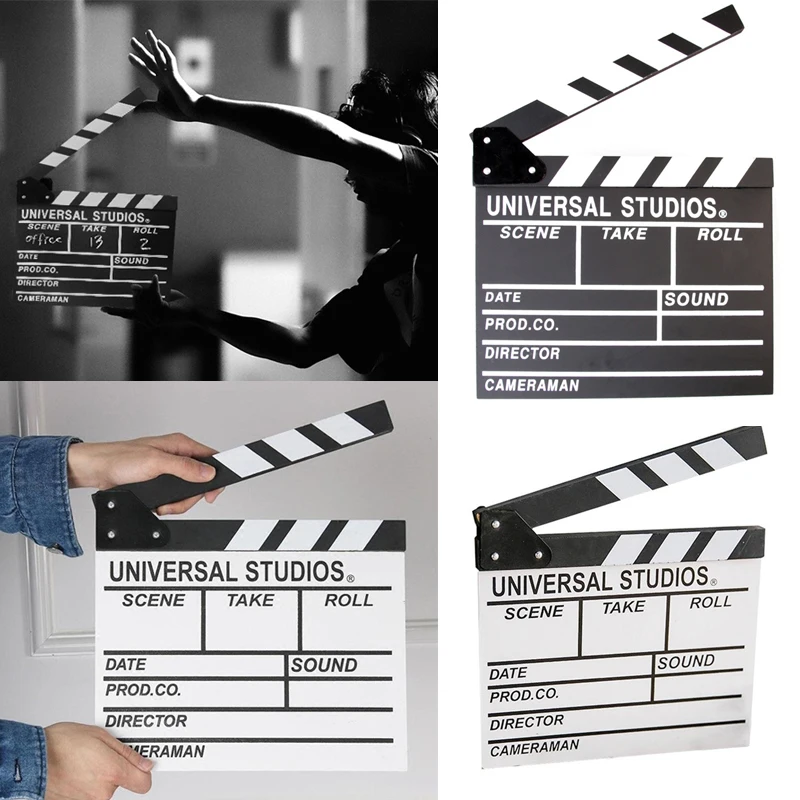 Фильм Clapperboard деревянный режиссер Видео Сцена ТВ фильм Clapper доска Slate Cut Prop