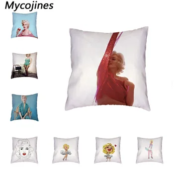 

Marilyn Monroe White Cushion Cover Anime Girl Love Home Bedroom Sofa Living Room Decor Print Polyester Peach Skin Pillow Cases