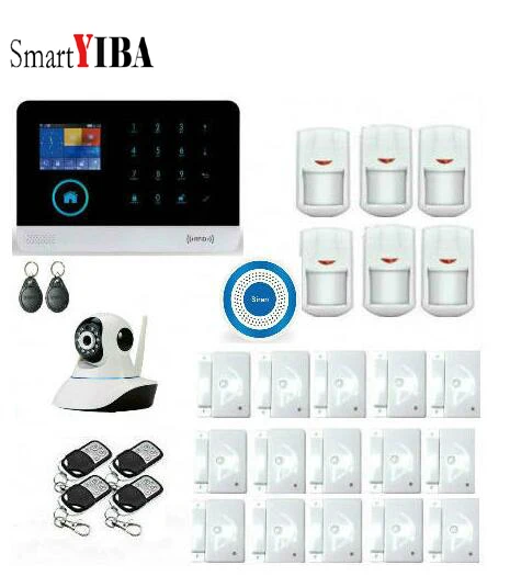 

WIFI GSM Home Burglar Alarm System GPRS RFID TFT Screen Touch Keyboard FR RU Spanish German Polish Android IOS APP