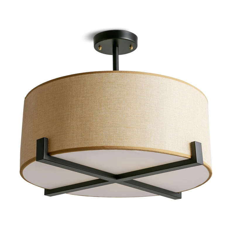 

Chinese Style Round Lampshade Ceiling Light China Wind Led Living Room Bedroom Ceiling Lamp Iron Small Bedroom Lighting Fixtures