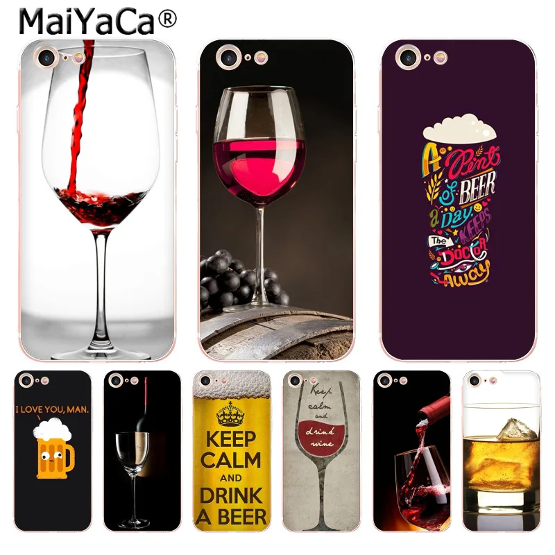 Чехол MaiYaCa для телефона с винным бокалом и пивом iphone SE 2020 11 pro 8 7 66S Plus X 5S XR XS MAX|mobile