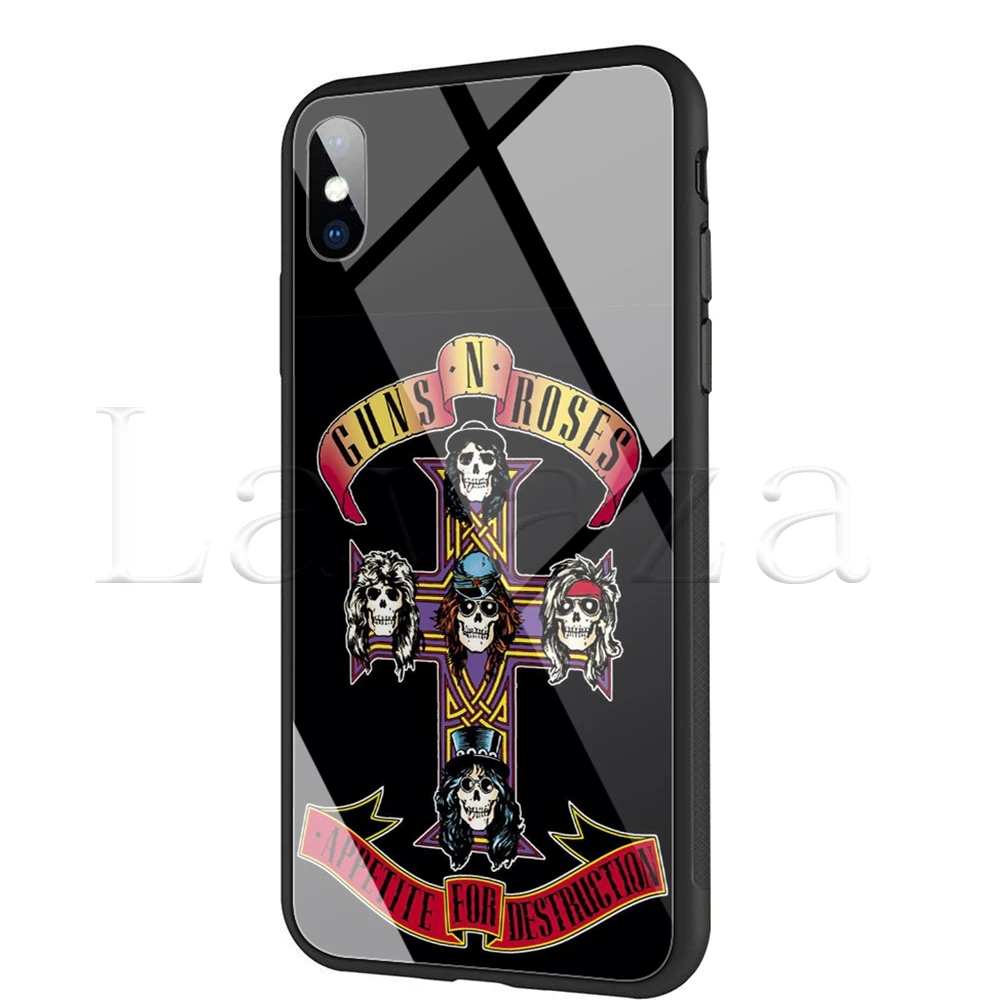 Чехол Lavaza guns N Roses из закаленного стекла TPU для iPhone XS MAX XR X 8 7 6 6S Plus - Цвет: TG10