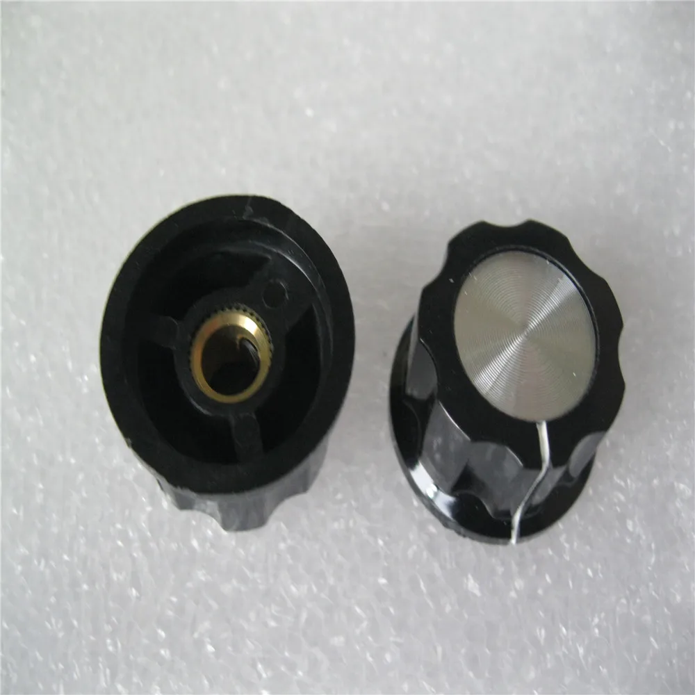 

10PC MF-A03 A03 potentiometer knob Bakelite knob potentiometer knob aluminum cap bakelite supporting RV24 use potentiometer