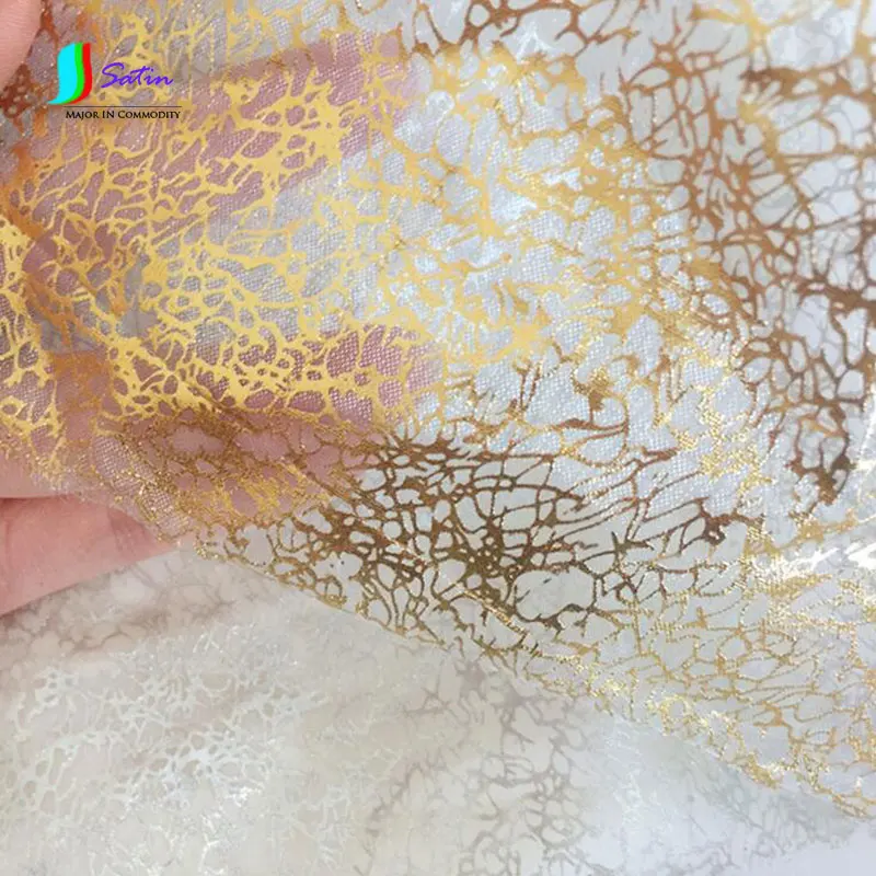 

Flowers Tree Candy Bag Decorative Wedding Fabrics Bronzing Organza Fabric Random Mesh Printing Mesh 2meters/lot Width 1.5m S627P