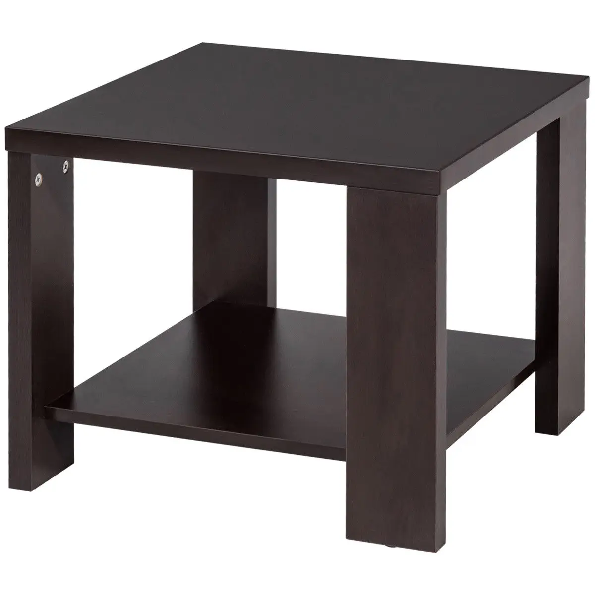 Giantex Living Room End Coffee Table Square Sofa Side coffee Tea Table with Storage Shelf Modern Wood Home Furniture HW56759CF