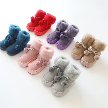 

Kids Christmas Socks Thicken Socks With Soles Winter Warm Infant Knee High Socks Rubber Soles For Shoes