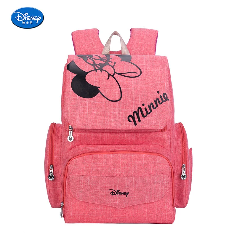 Disney Minnie Mummy сумка для беременных, брендовый usb-обогреватель, Большая вместительная детская сумка, рюкзак для путешествий, сумка для ухода за ребенком - Цвет: 11 pink