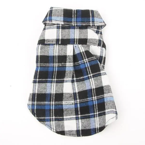 

Dog Pet Casual Plaid Lapel Button Shirt Jacket Cotton Blend Sweatshirt S-XL Large Autumn Clothes for Pets
