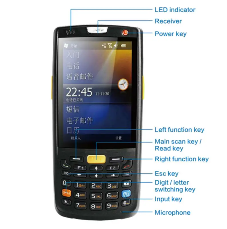 Сканер пленка для Windows Mobile 6 5 Портативный прочный PDA беспроводной терминал данных