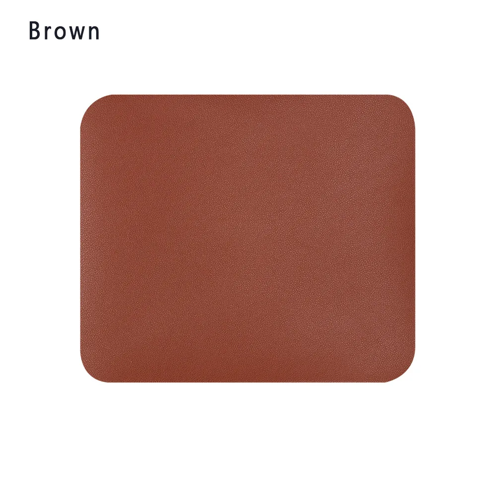 Fashion Anti-slip Mouse Pad Leather Gaming Office Mouse Mat Desk Cushion Comfortable For Laptop PC MacBook Home Office - Цвет: brown