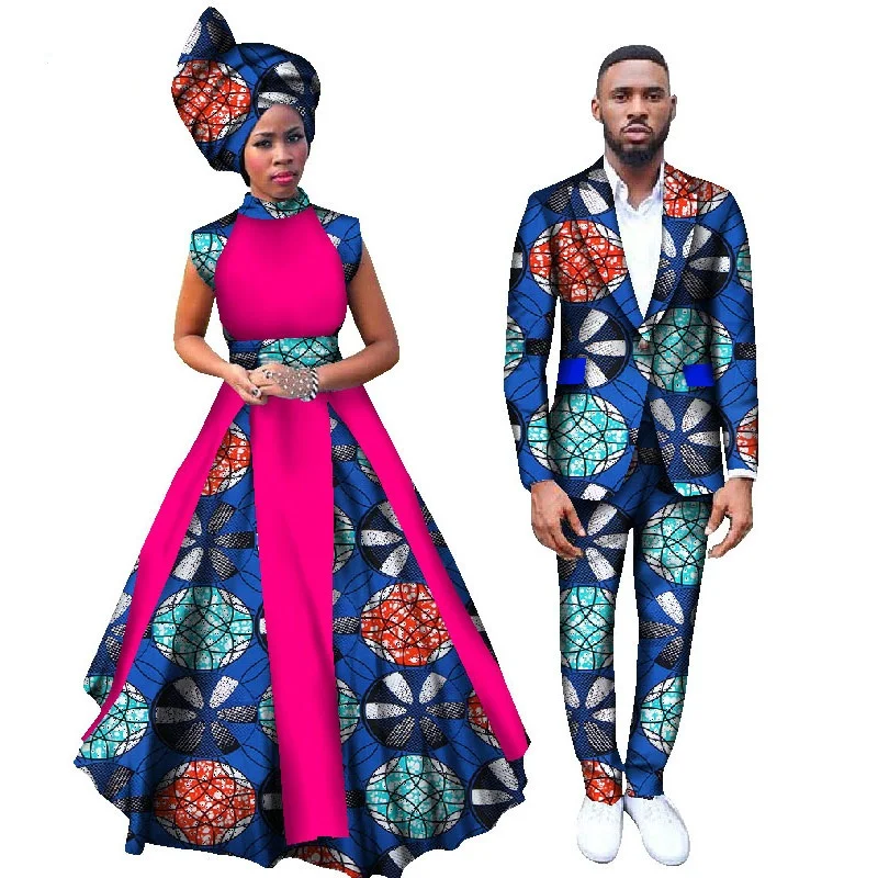 Традиционные африканские одежда Специальное предложение Топ Мода африканские женщины являются костюмы для пар хлопок Cerecloth(женщины+ Мужчины