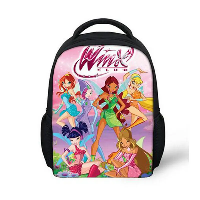 

13 Inch Cartoon Winx Club Butterfly Princess Kids Backpack Kindergarten School Bag Children Printing Backpack Girls Mochila