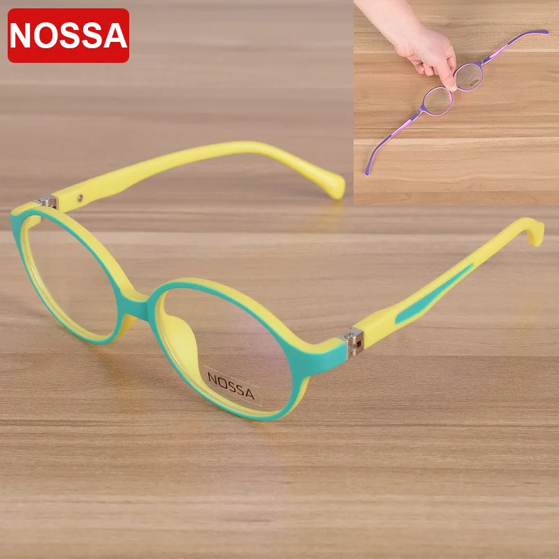

NOSSA Elegant Round TR90 Children Optical Frame Eyewear Eyeglasses Girls Boys Kids Myopia Glasses Frames kid Eyeglasses Frame