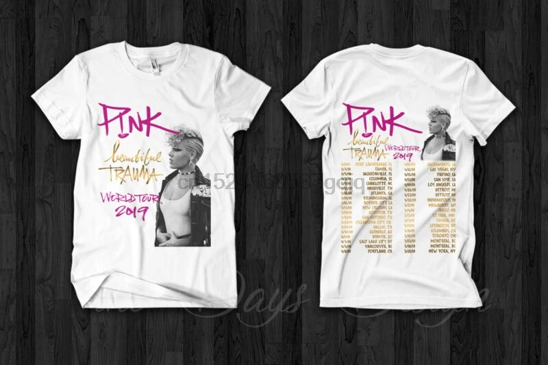 

P!nk Alecia Beth Moore Pink Beautiful Trauma World Tour T-SHIRT USA S - 3XL