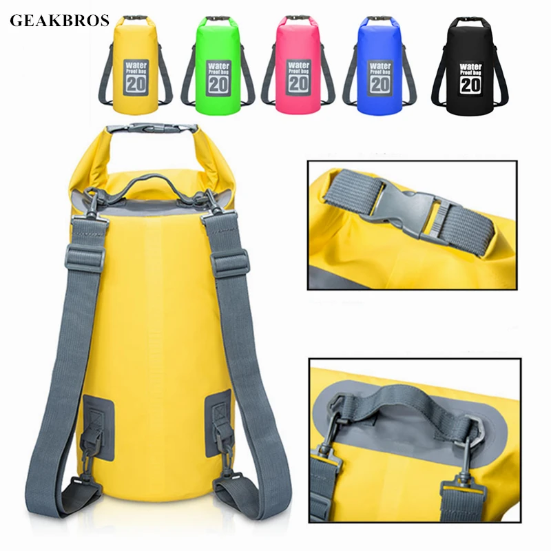 

5L/10L/15L/20L/30L Swimming Waterproof Bags Storage Dry Sack Bag For Canoe Kayak Rafting Outdoor Sport Bags Travel Kit Equipment