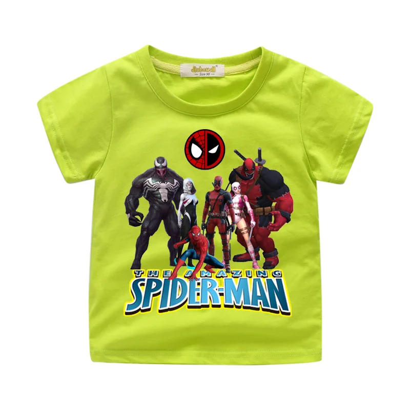 Toddler Boy Girls T-shirts Cartoon Cute Spiderman Print Tshirts Costume Children Summer Clothing Kids Short Sleeve Tee Top WJ207 (7)