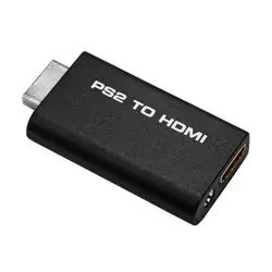 Черный PS2 к преобразователь видеосигнала HDMI адаптер 3,5 мм аудио Выход для HDTV HDMI