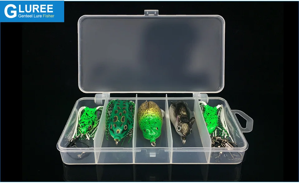 GLUREE-5Pcs-Frog-Fishing-Lures-Set-Topwater-Floating-Ray-Frog-Artificial-Bait-Minnow-Crank-Soft-Bait-Fishing-Tackle-Double-Hooks_06