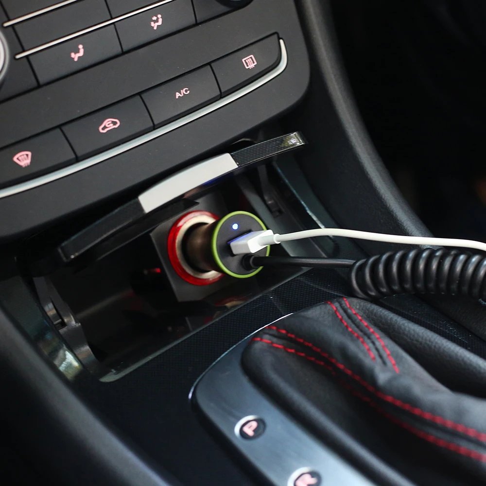 Быстрой зарядки USB Автомобильное Зарядное устройство 3.4a Весна Форма Micro кабель