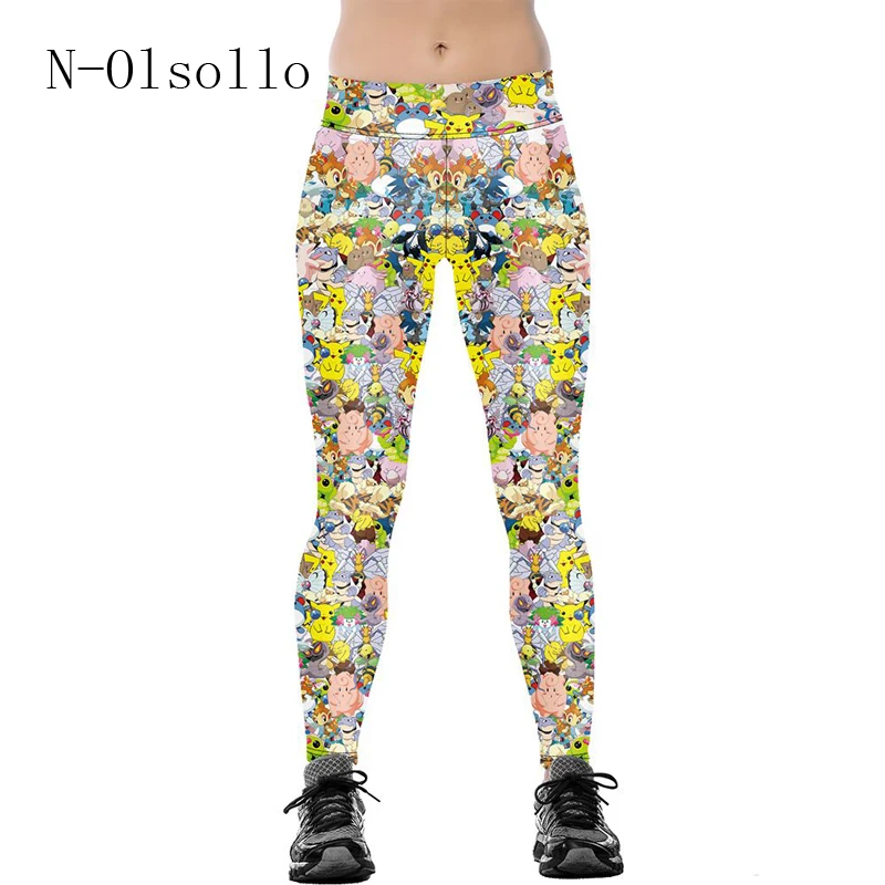 

N-olsollo Cartoon Comic Yellow Pants Capri 2017 New Women Sportswear High Waist Sporting Leggings Fitness Leggins Gothic Legins