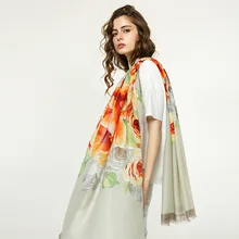 Цветочный принт шарфы из хлопчатобумажной ткани "канифас" женский тонкий длинный шарф-вуаль пляжный закрывающий весенний шаль обертывания bufanda