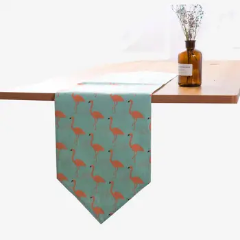 

Linen Table Runners Modern Flamingo Family Table Runner New Party Decor Tafelloper Table Decoration Accessories Home Table Cloth