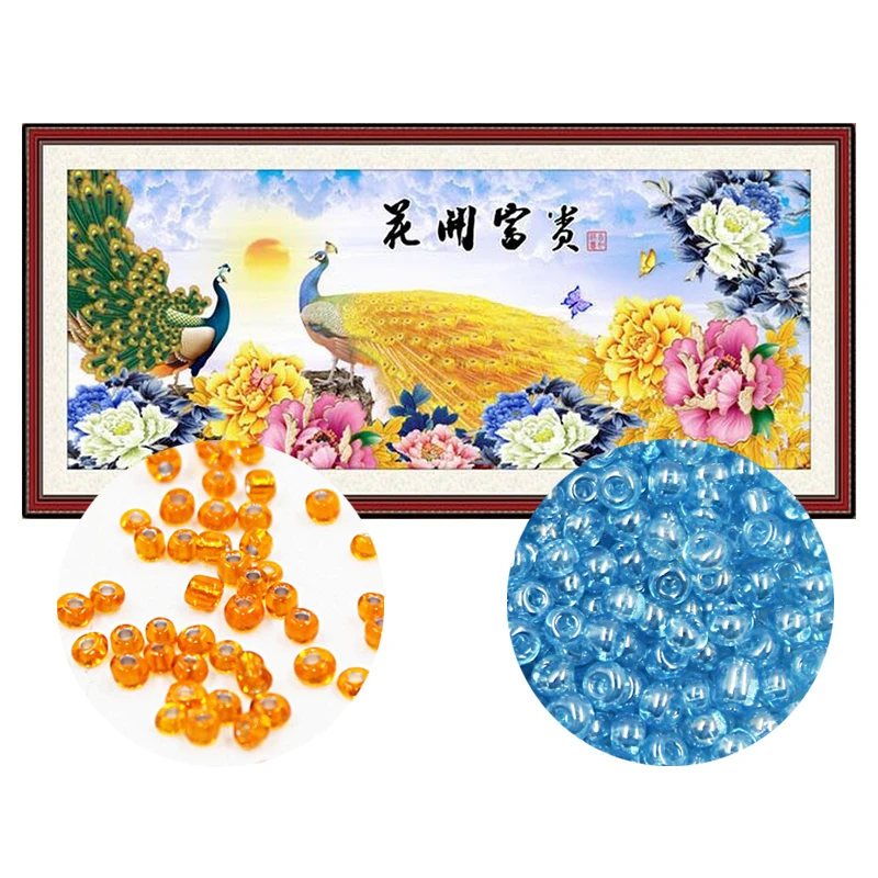 

Needlework,DIY bead Cross stitch,Embroidery stitch,diamond,Precise Printed painting,animal pattern,Two peacocks 815