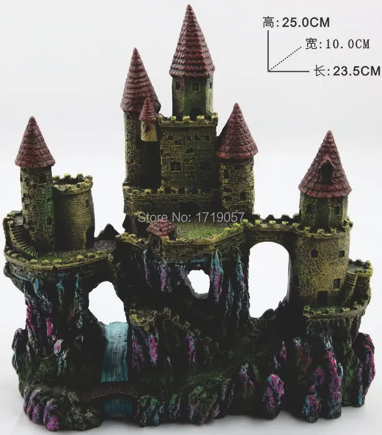 Resin Castle Aquarium Artificial Fish Tank House Home Decor Ornament