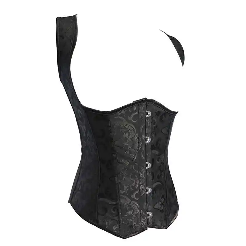 Black Steel Boned Waist Trainer Corset Burlesque Costume Overbust Corsets And Bustiers Top Underbust Satin Steampunk Corset Sexy (11)
