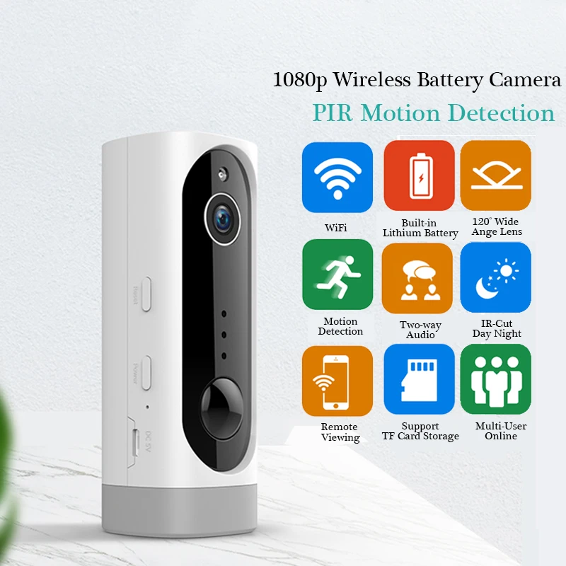 

ZGWANG 1080P Baby Monitor wifi 2 way audio smart camera with motion detection Security IP Camera Wireless Battery Camera