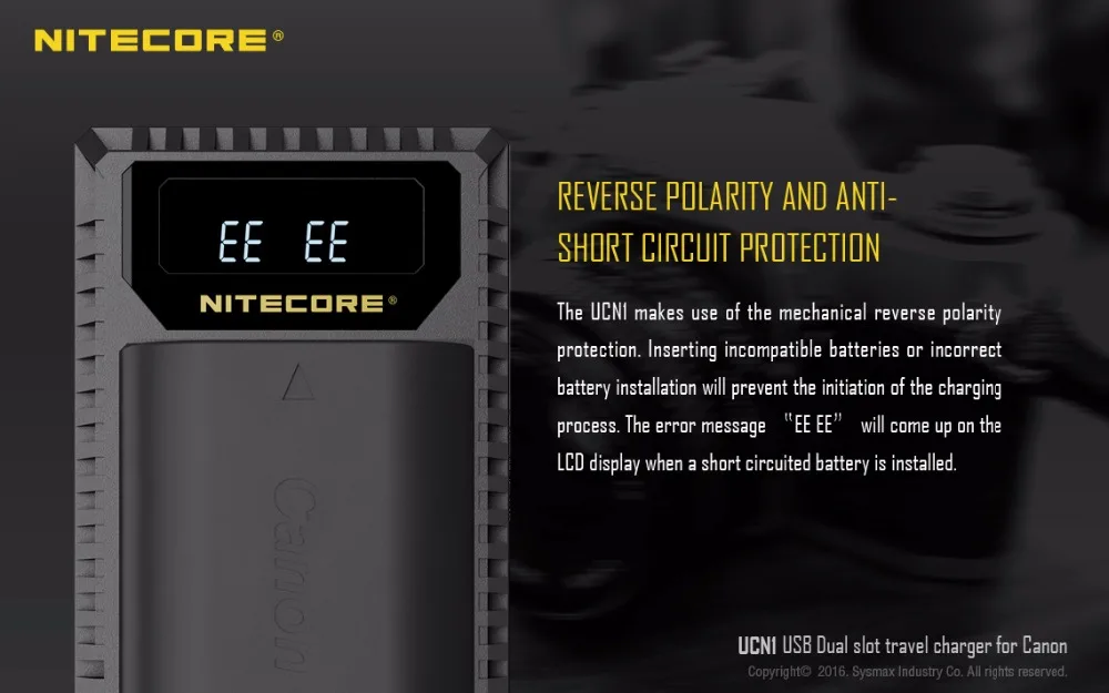 Nitecore UCN1 USB двойной слот для путешествий Зарядное устройство для цифровой однообъективной зеркальной камеры Canon EOS LP-E6 LP-E6N LP-E8 батареи Rebel MarkII MarkIII X4 T серии Камера