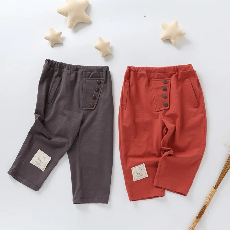 

Children toddler boys girls pants Summer cotton cropped trousers cotton kids pants loose fashion baby girls boys trousers 2-5Y