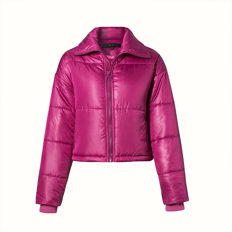 Fuchsia NLW, высокая мода, зимние женские парки, пальто, теплые, 4 цвета, одноцветные пальто, женские, на молнии, на шнуровке, с подолом, куртка размера плюс - Цвет: Fuchsia