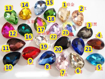 

20*30mm 60pcs/lot Many Colors Crystal Fancy Stones Teardrop Glass Stones For Diy Jewelry/Wedding dress