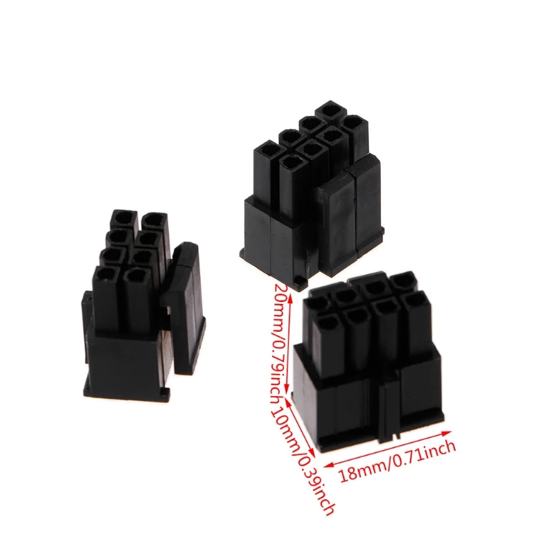 

30 Pcs 4.2mm 4+4P 8 Pin Female Power Connector For PC Computer CPU Plastic Shell