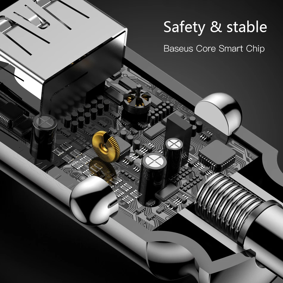 Baseus شاحن سيارة USB صغير ل هاتف لوحي GPS 3.1A سريع شحن شاحن آيفون المزدوج USB سيارة مهايئ شاحن الهاتف في سيارة