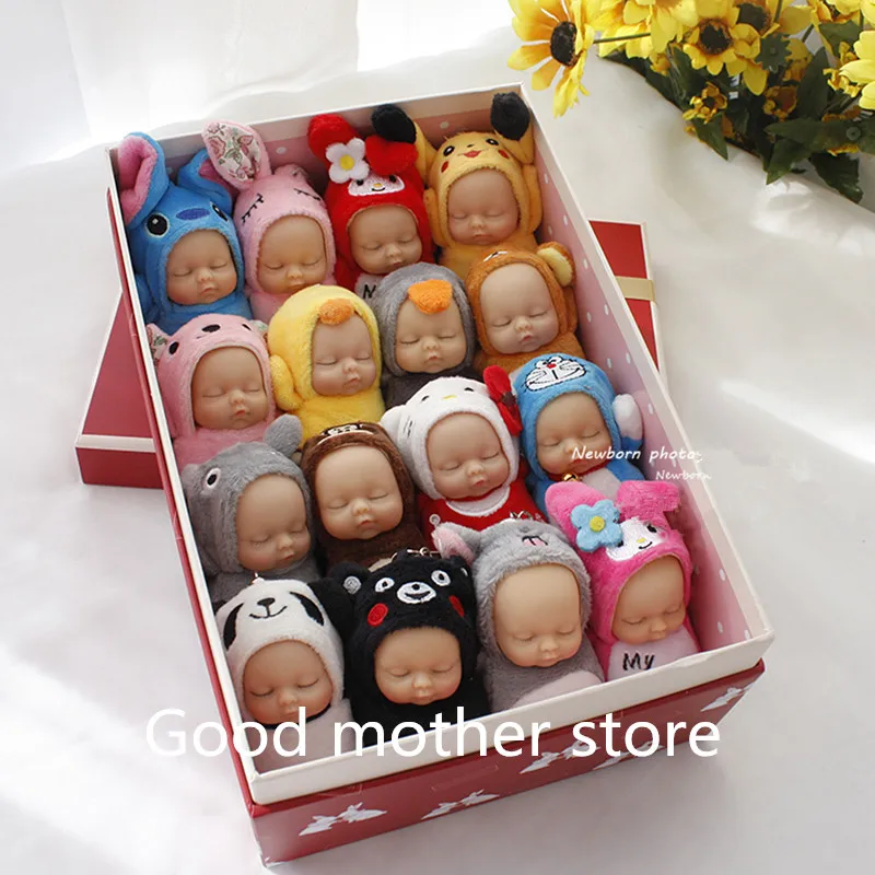 

creative lovely animal dolls baby photos with placating creative photo AIDS newborn photography accessory