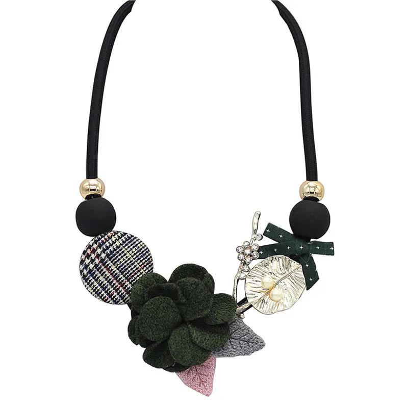 ADOLPH модное ожерелье-чокер с подвеской в виде листка цветка дерева, новинка, ручная работа, Хрустальный бант, бохо, эффектное ожерелье для женщин - Окраска металла: Color B
