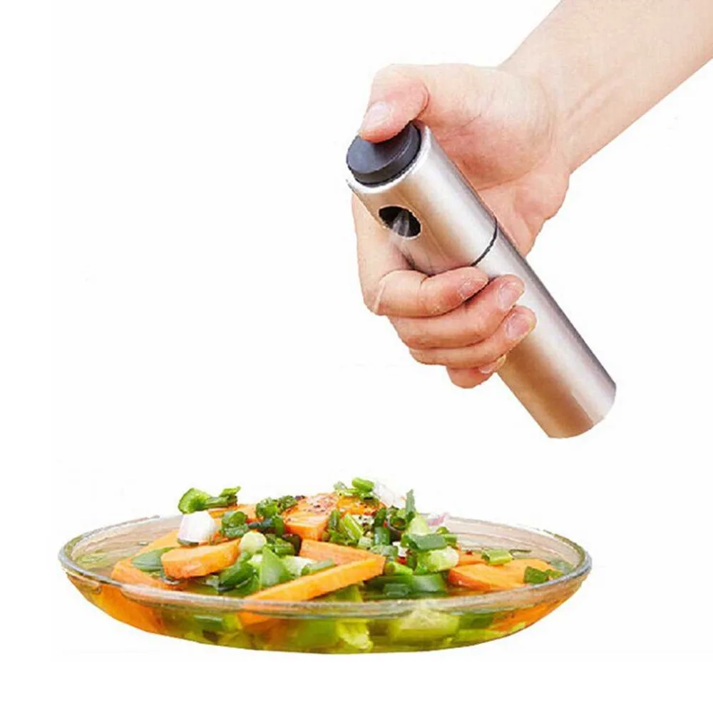 

1PC Stainless Steel Spray Oil Bottle Barbecue Stir Fry Oil Vinegar Spray Type Bottle Household Kitchen Tool 4*18cm
