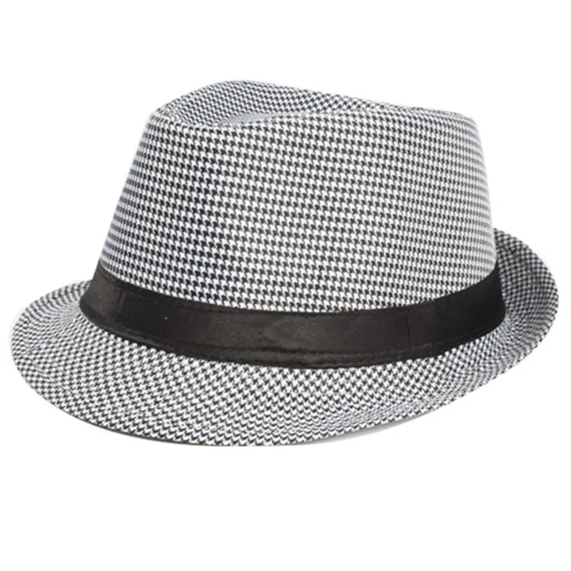 Розничная оптом мужская и женская летняя пляжная шляпа унисекс Солнечный Джаз Гангстерская шляпа - Цвет: BW