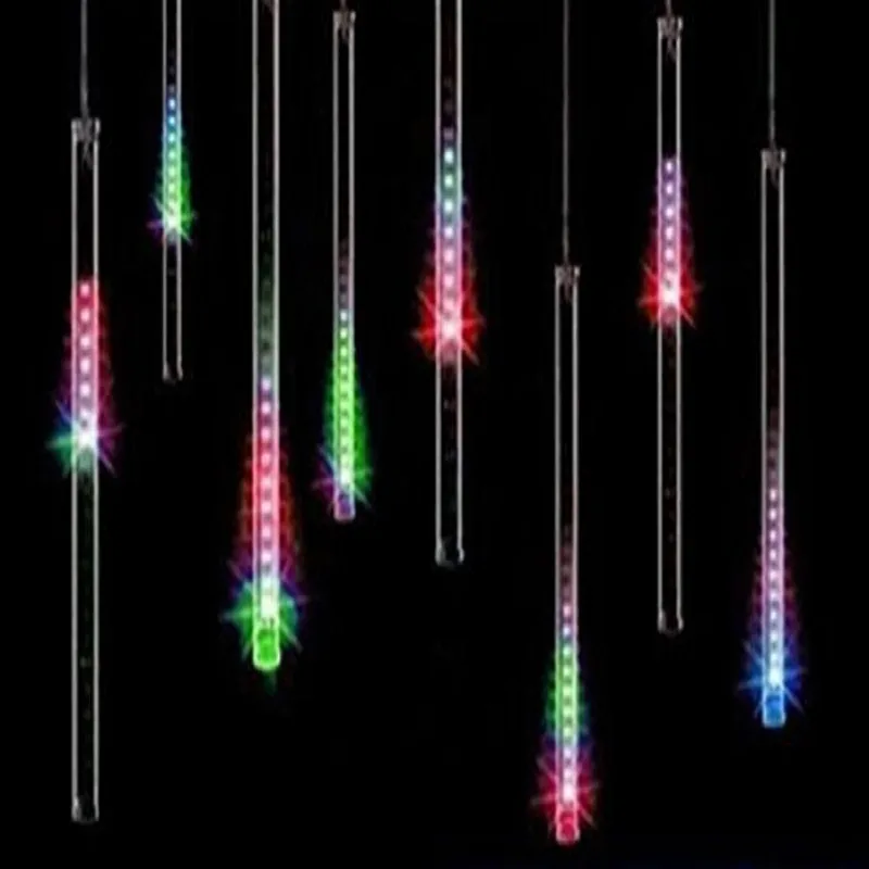 High-Quality-50CM-8-Tube-LED-Romantic-Meteor-Snowfall-Tube-Shower-Rain-LED-Light-holiday-Party (4)