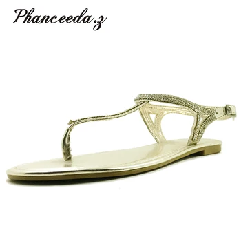 

New 2018 Fashion Cutouts Women Sandals Flip F Open Toe Low Wedges Bohemian Summer Shoes Gold Women Casual Sandals Free shipping