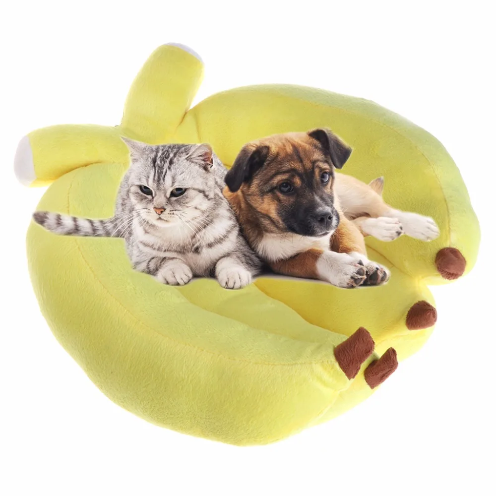 Best Pet Sleeping Bed Cute Banana Shape Winter Warm Dogs Cats Kennel House Soft Sofa