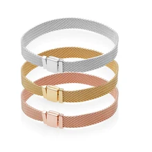 3 цвета, браслеты из стерлингового серебра 925 пробы, подвески, сетчатые цепочки, браслеты для женщин, вечерние, свадебные, подходят для самостоятельного изготовления бусин