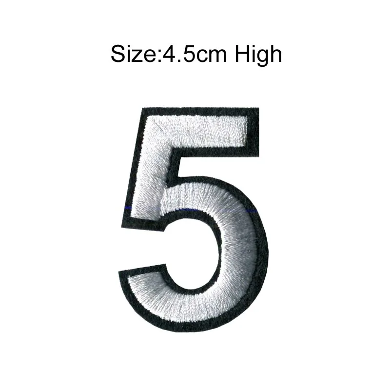 1 шт. A-Z 0-9 белый Arial Английский алфавит буквы Смешанные Вышитые железные на нашивках пришить на сумку для одежды мешок брюки(45 мм высота - Цвет: Aria 5