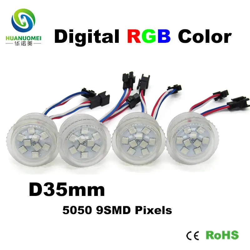 Адресный 35 мм 9 светодиодов s SMD 5050 водонепроницаемый rgb smd СВЕТОДИОДНЫЙ пиксельный