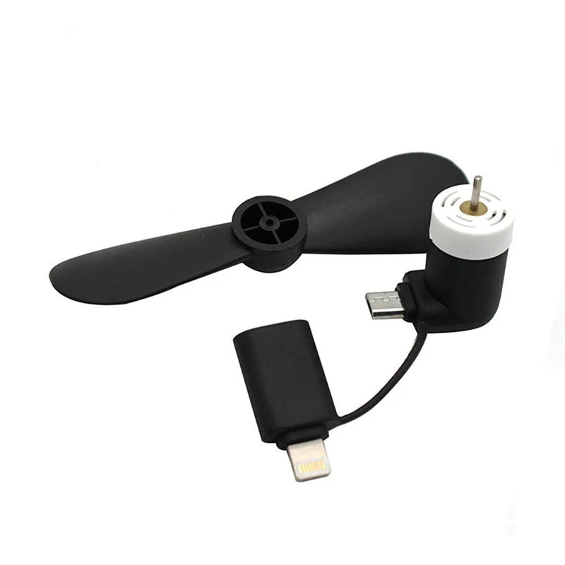 100 шт 2 в 1 Мини портативный Прохладный микро USB вентилятор для Android мобильного телефона USB прибор тестер для Apple iphone 5 5s 6 6s 7 plus 8 X