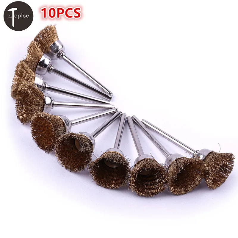 Atoplee 10PCS 16mm Brass Wire Brushes Metal Polishing Brush For