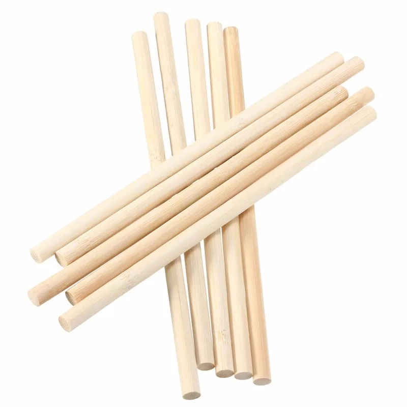 10pcs diy wooden arts craft stick dowels pole rods gum trees wood